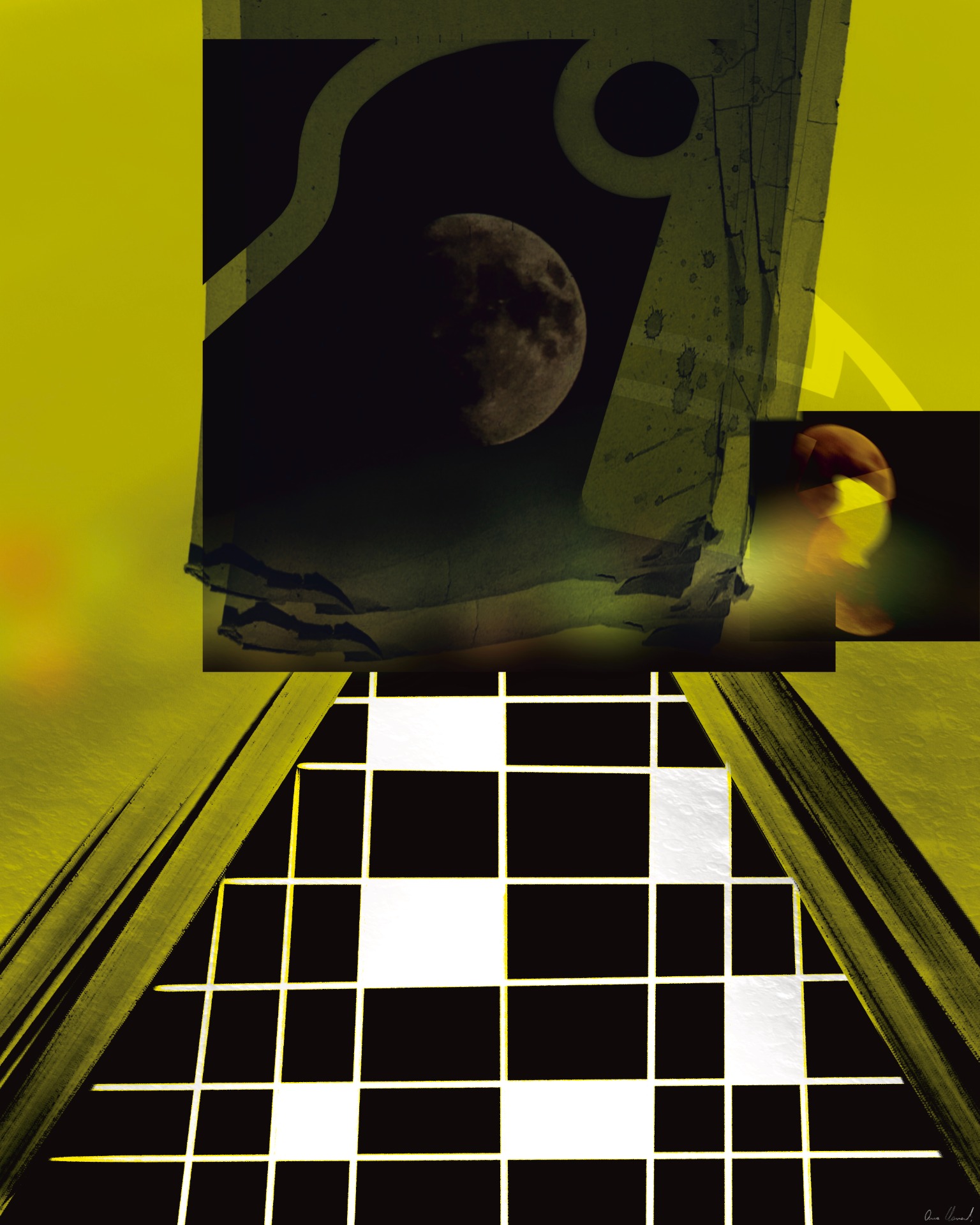 Astral 2023 Astral brings together astrophotography and digital painting to translate cosmic observation into an intimate, contemplative experience. Focusing primarily on the Moon, the series reflects on its role as a temporal and existential companion to human life. Through layered digital intervention, astronomical recordings are transformed into visual meditations on time, memory, and scale. The series does not aim to explain celestial phenomena, but to register reverence, stillness, and poetic awareness.